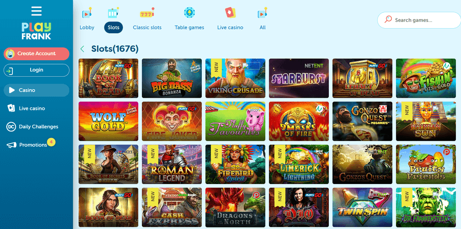 PlayFrank Casino Slots