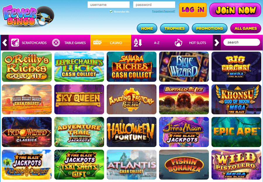 Fever Bingo Casino Games