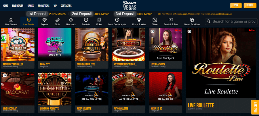 Dream ﻿Vegas Live Casino
