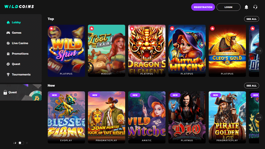 Wildcoins Casino Games