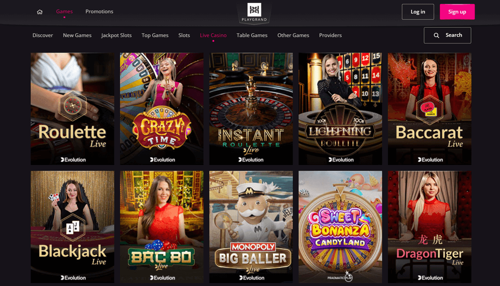 Playgrand Casino Live Casino