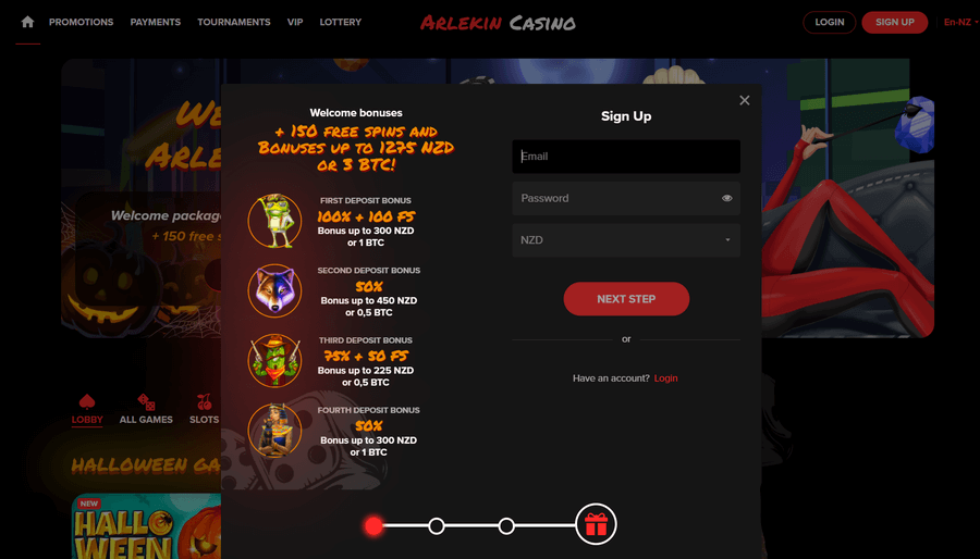 Arlekin Casino Registration