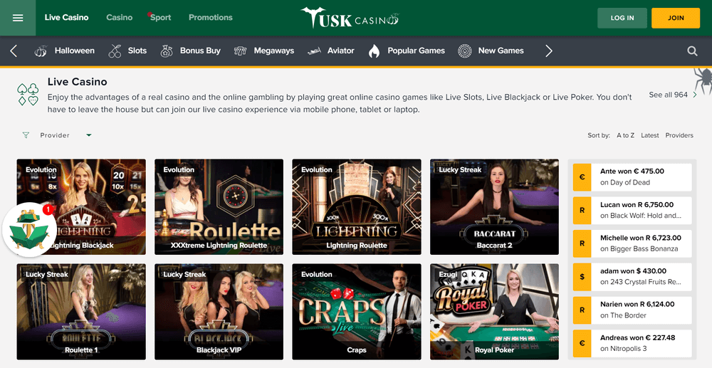 Tusk Live Casino